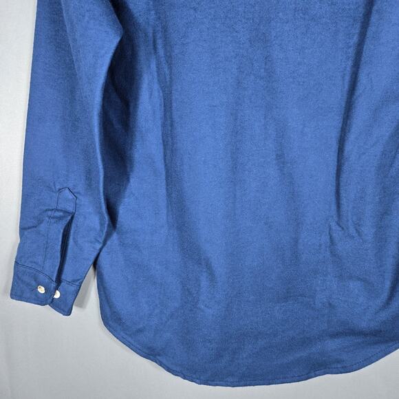 Vintage Cabelas Chamois Shirt Mens M Blue 100% Cotton Made USA Heavyweight Work - Picture 12 of 13